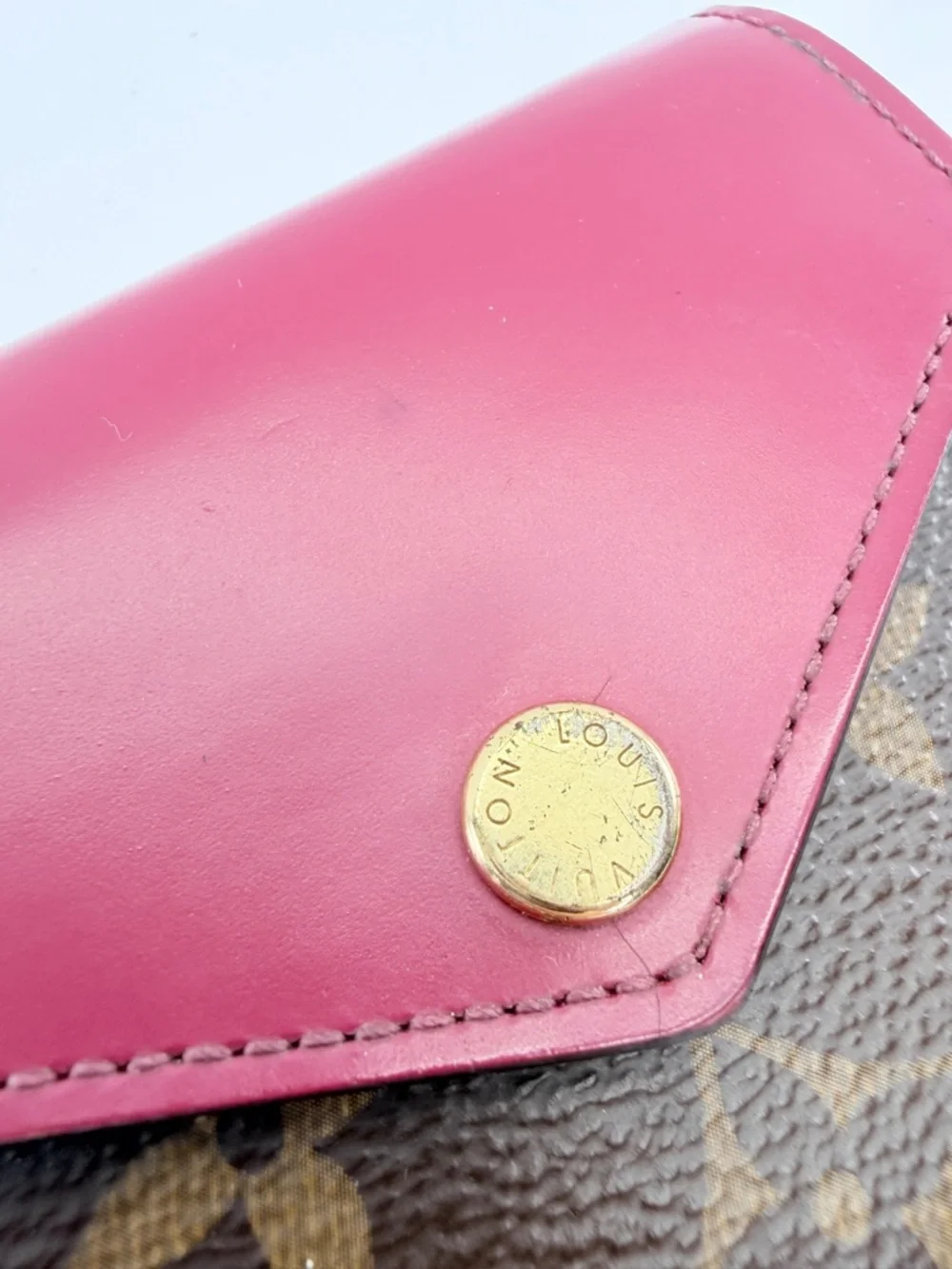 Louis Vuitton Brown Zoe Fushcia Monogram Wallet